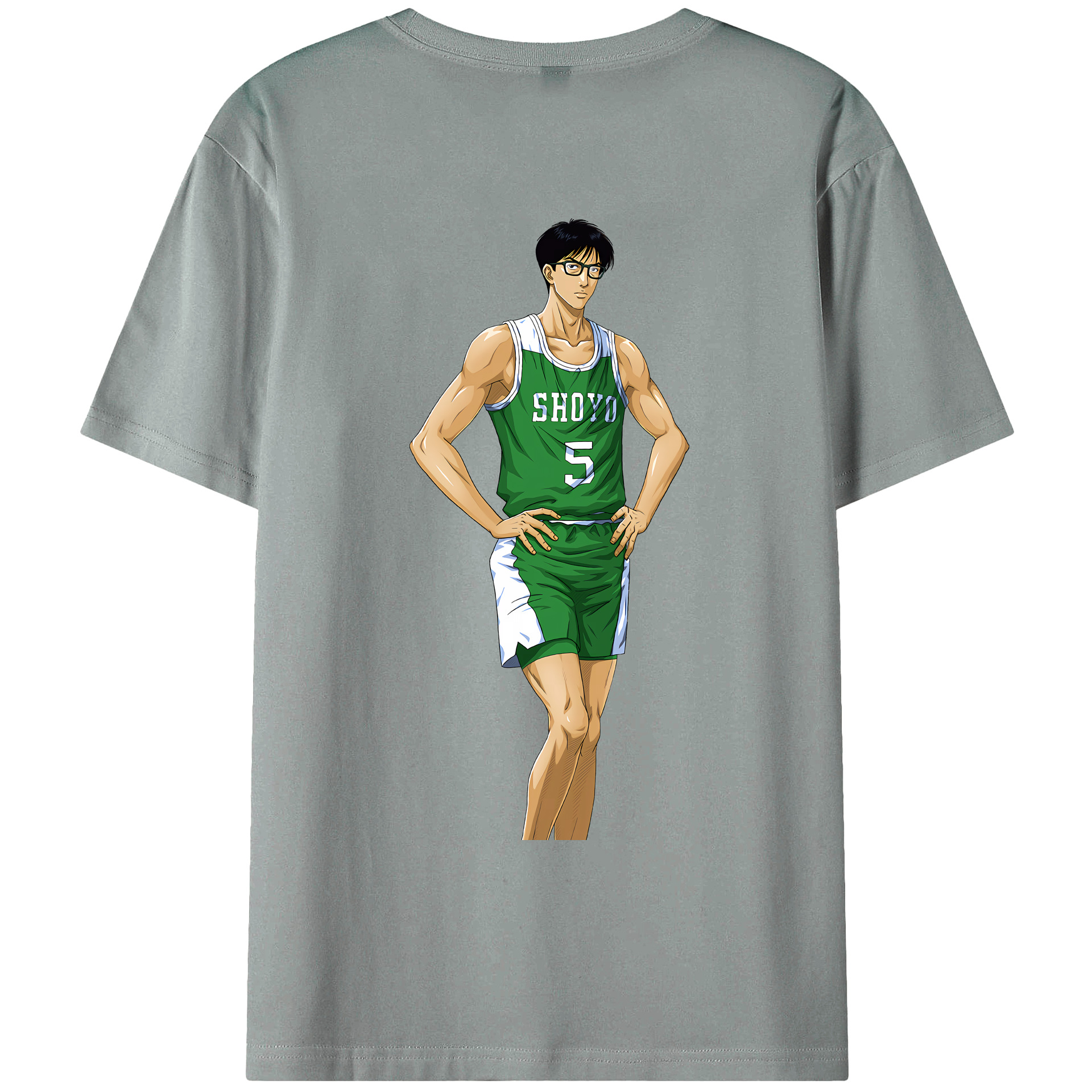 （画像用） SLAM DUNK／スラムダンク 綿100％ メンズ半袖Tシャツ（バックプリント） 通気性